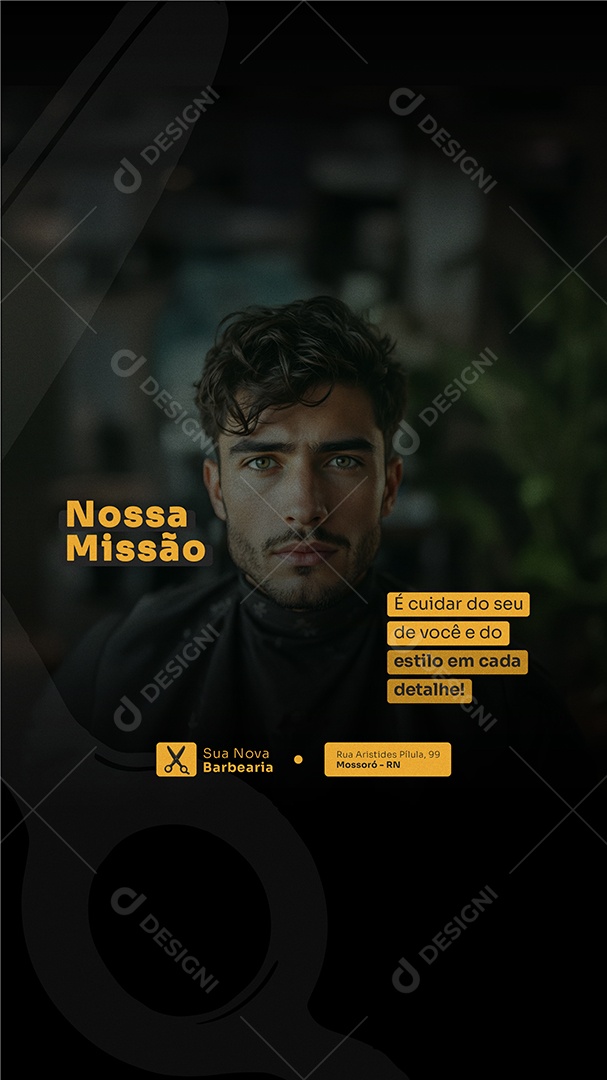 Story Barbearia Estilo em Cada Detalhe Social Media PSD Editável
