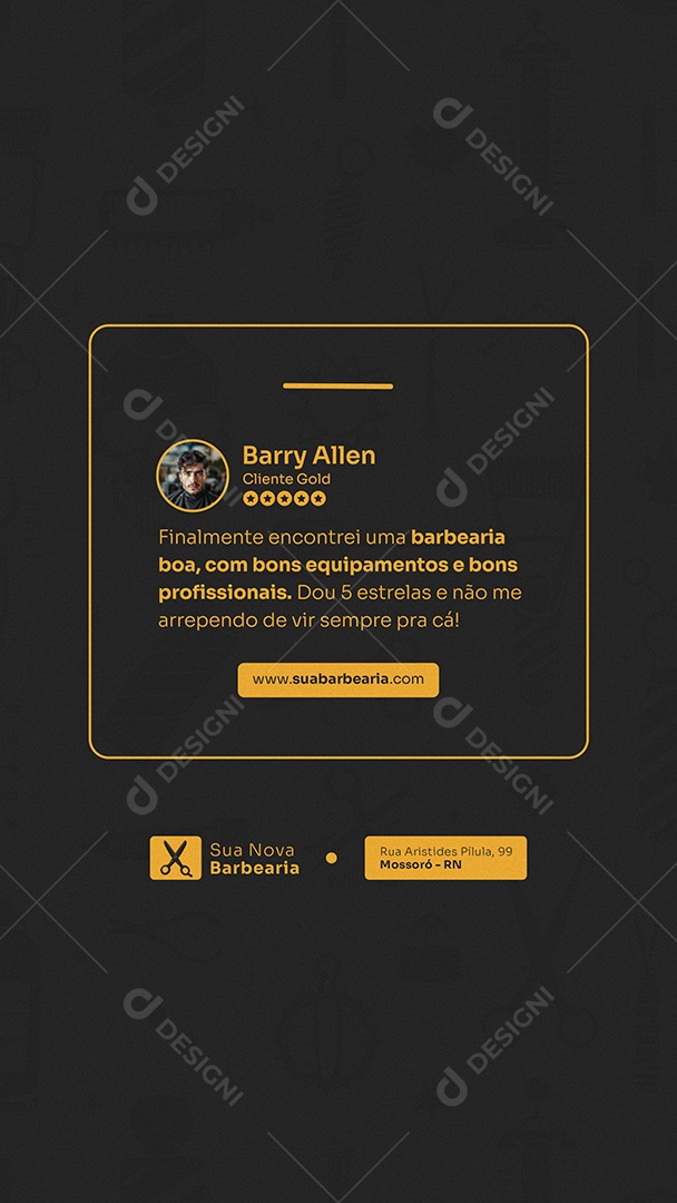 Story Barbearia Feedback ClienteSocial Media PSD Editável