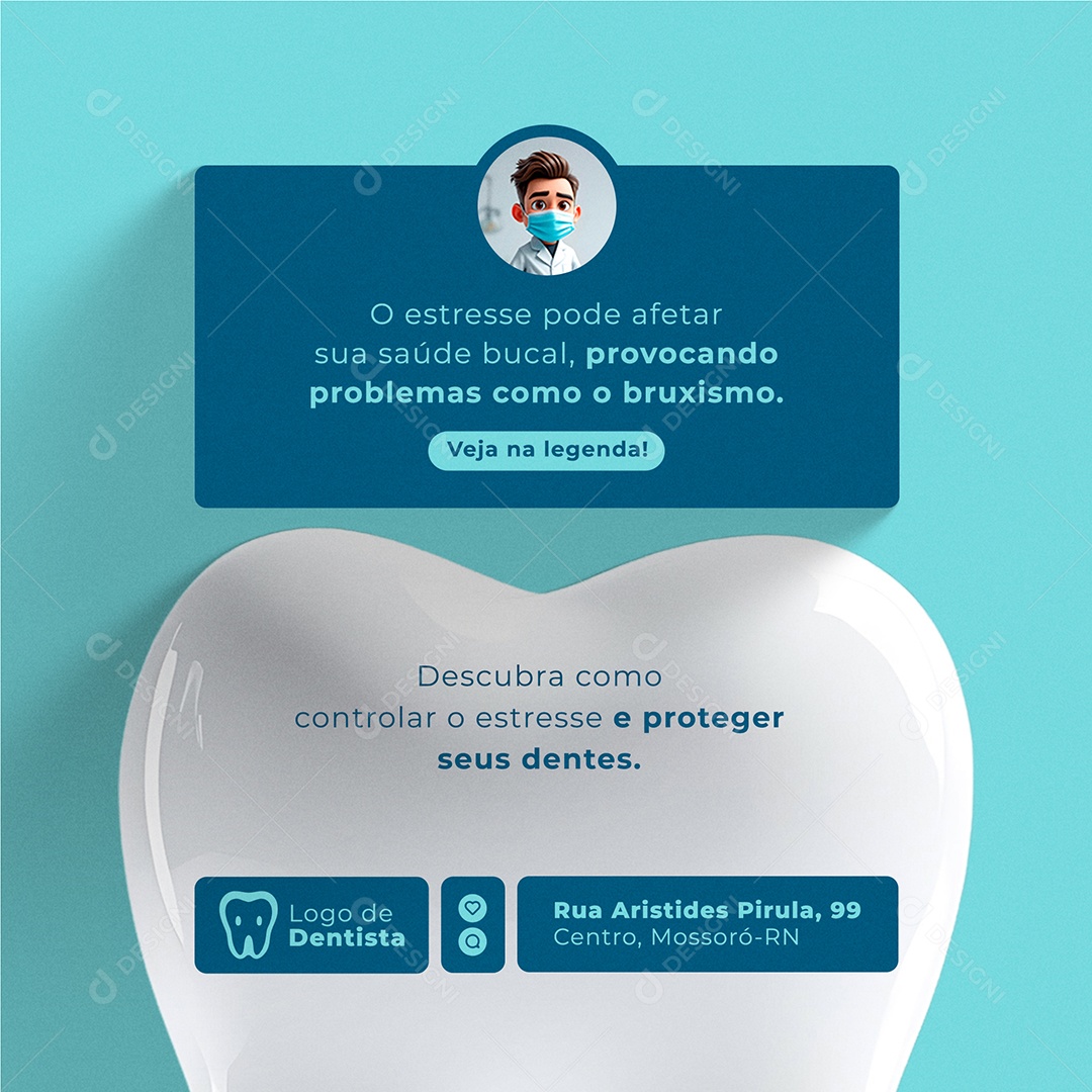 Dentista O Estresse Pode Prejuducar Sua Saúde Bucal Social Media PSD Editável