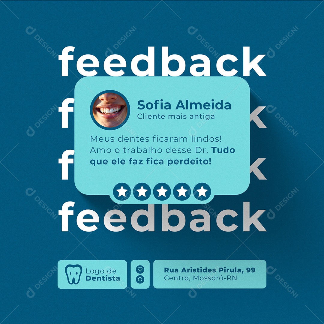 Dentista Paciente Feedback Social Media PSD Editável