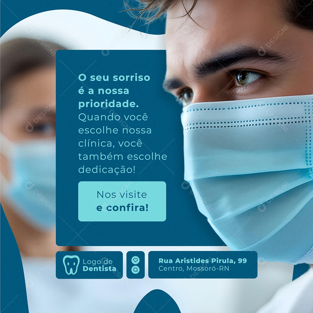 Dentista o seu Sorriso é a Nossa Prioridade Social Media PSD Editável