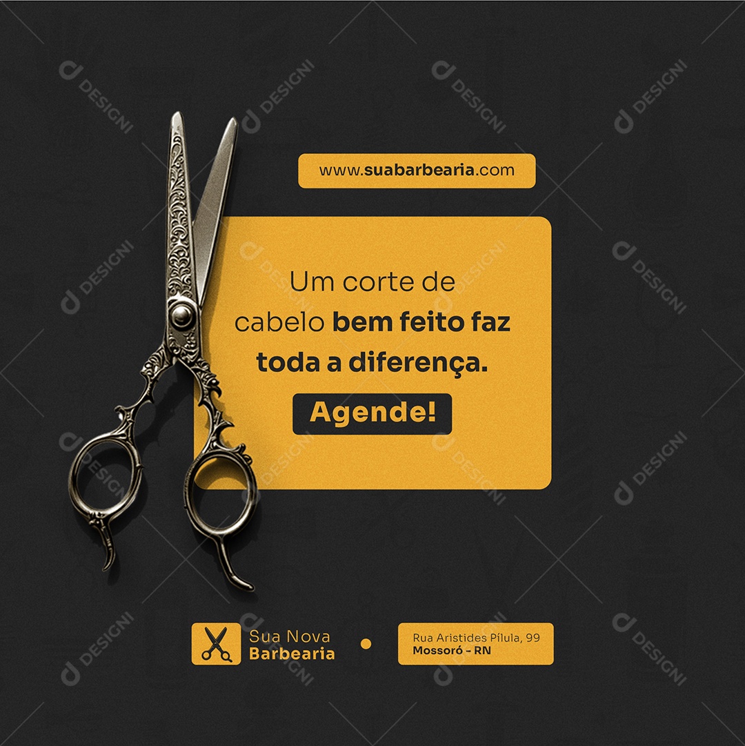 Barbearia Um Corte Bem Feito Faz Toda Diferença Social Media PSD Editável