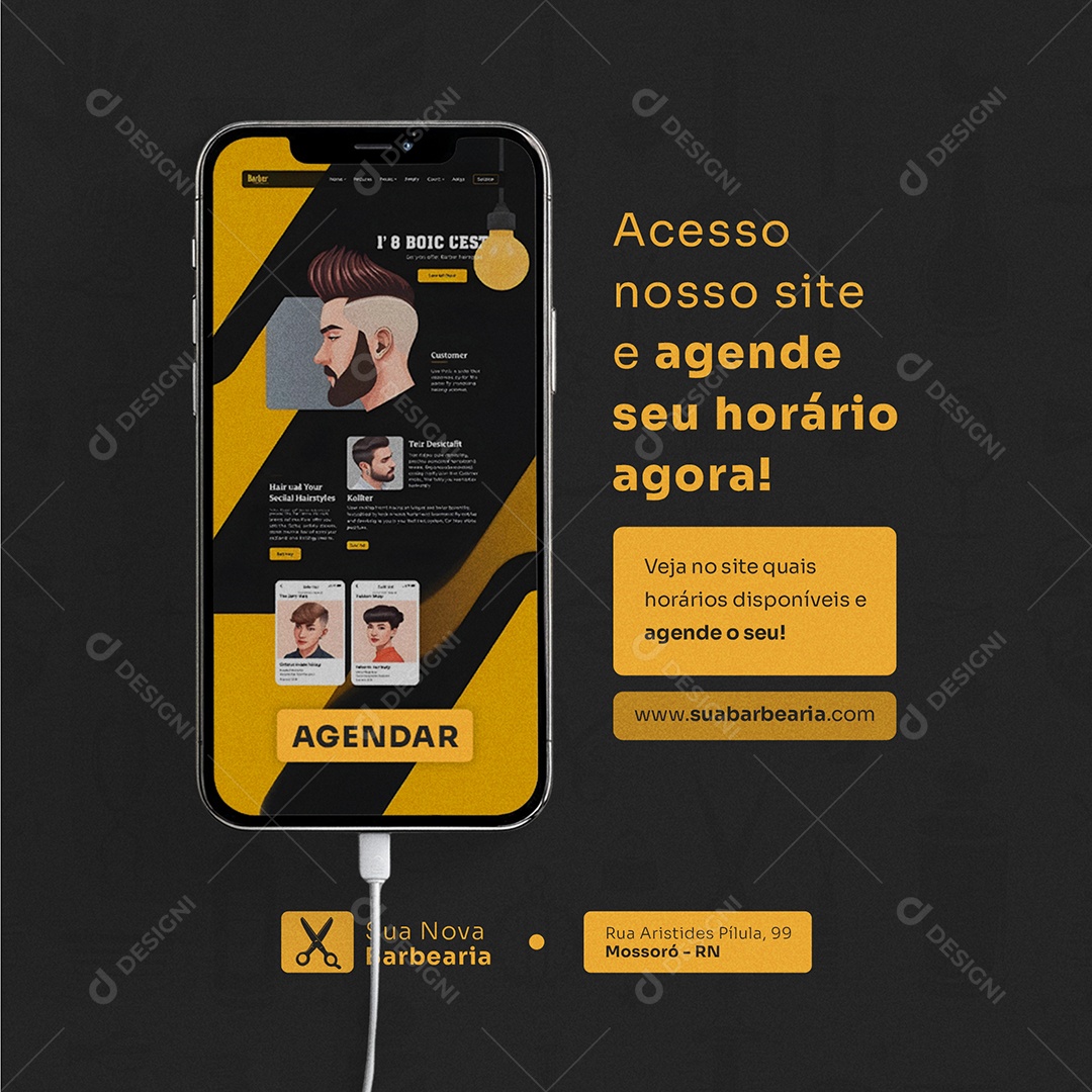 Barber Agende Your Social Time Media PSD Editable