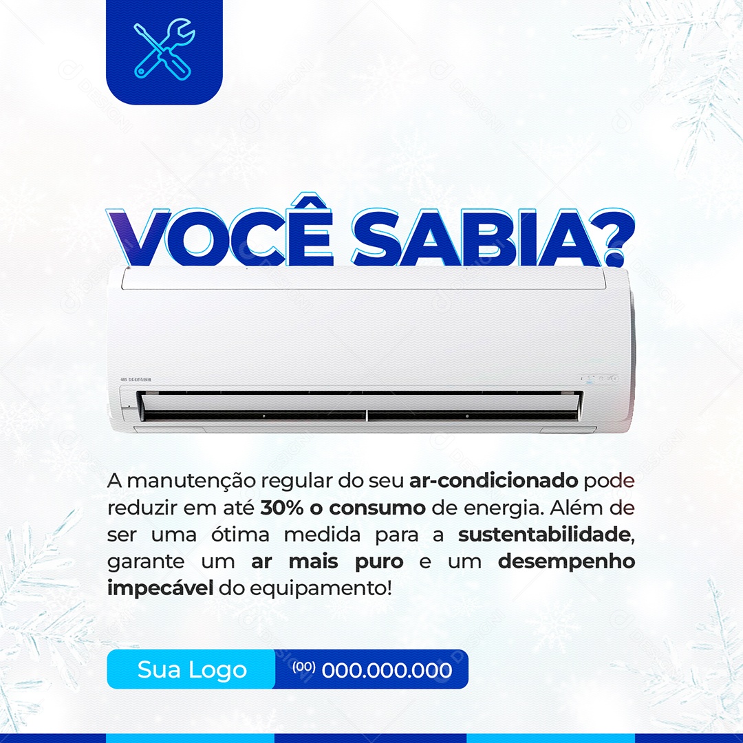 Ar Condicionado Você Sabia? Social  Media PSD Editável