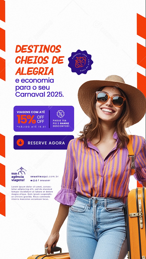 Story Agência de Viagens Promoção de Carnaval Social Media PSD Editável