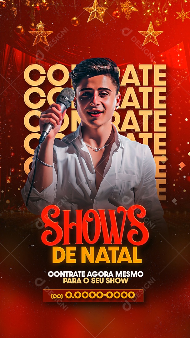 Story Flyer Contrate Shows de Natal Social Media PSD Editável