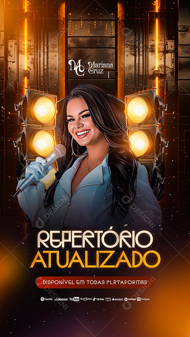 Story Flyer Repertório Atualizado Mariana Cruz Social Media PSD Editável