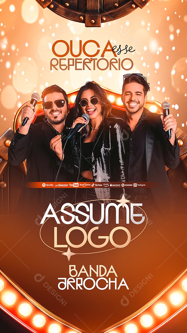 Story Flyer Ouça Esse Repertório Assume Logo Social Media PSD Editável