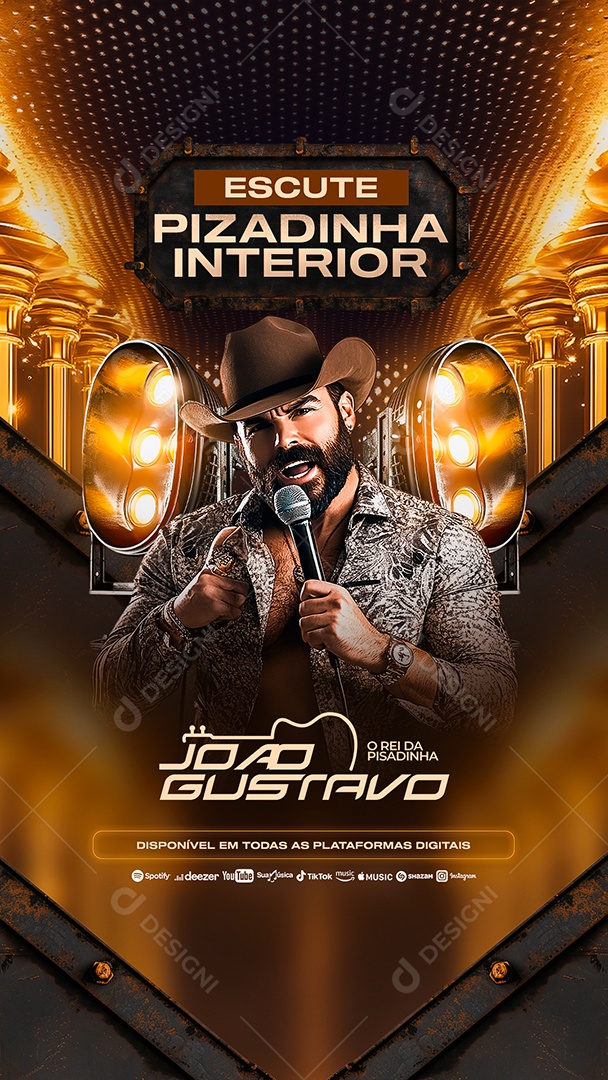 Story Flyer Escute Pizadinha Interior João Gustavo Social Media PSD Editável