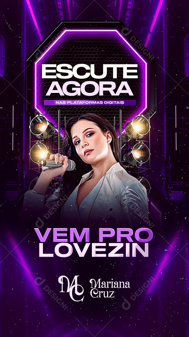 Story Flyer Escute Agora Vem Pro Lovezin Social Media PSD Editável