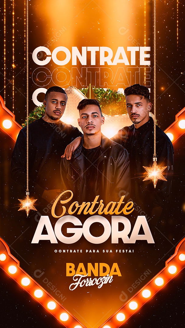Story Flyer Natal Contrate Agora Banda Forrozin Social Media PSD Editável