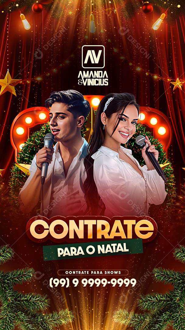 Story Flyer Natalino Contrate para o Natal Social Media PSD Editável