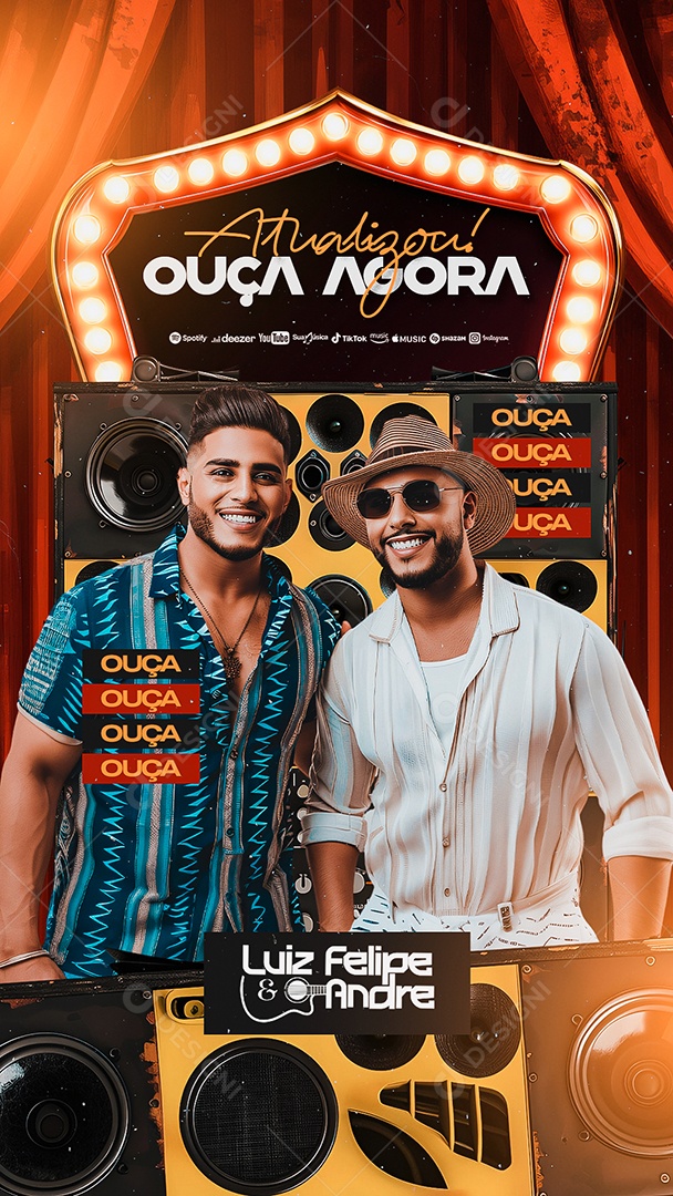 Story Flyer Atualizou Ouça Agora Social Media PSD Editável