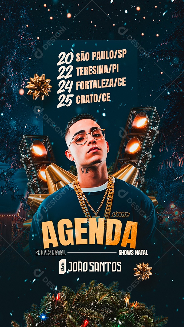 Story Flyer Agenda Shows Natal João Santos Social Media PSD Editável