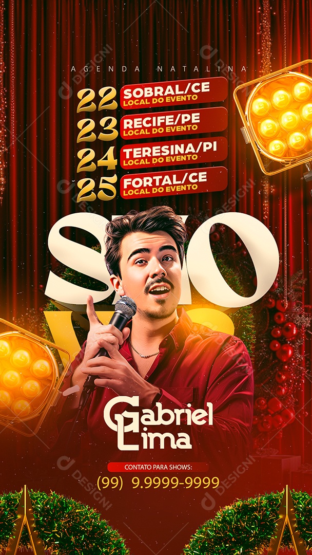 Story Flyer Agenda Natalina Gabriel Lima Social Media PSD Editável