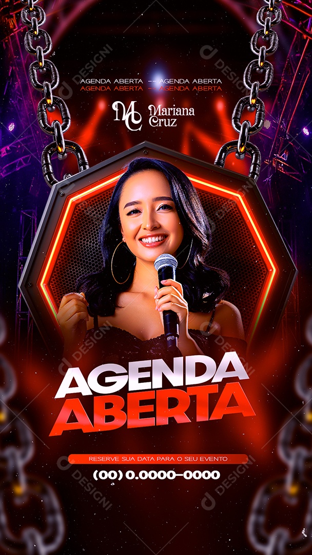 Story Flyer Agenda Aberta Social Media PSD Editável