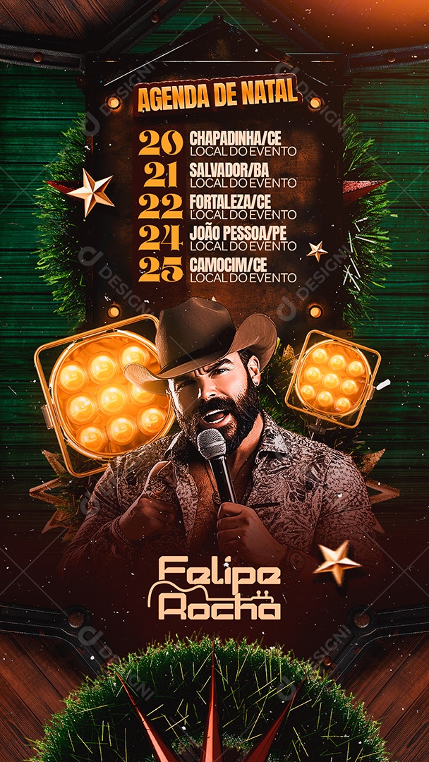 Story Flyer Agenda de Natal Felipe Rocha Social Media PSD Editável