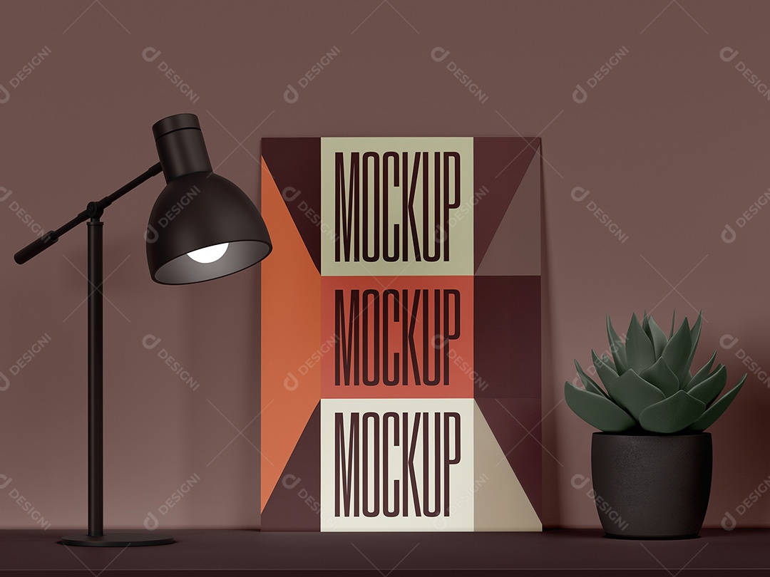 Flyer na Mesa Mockup PSD Editável