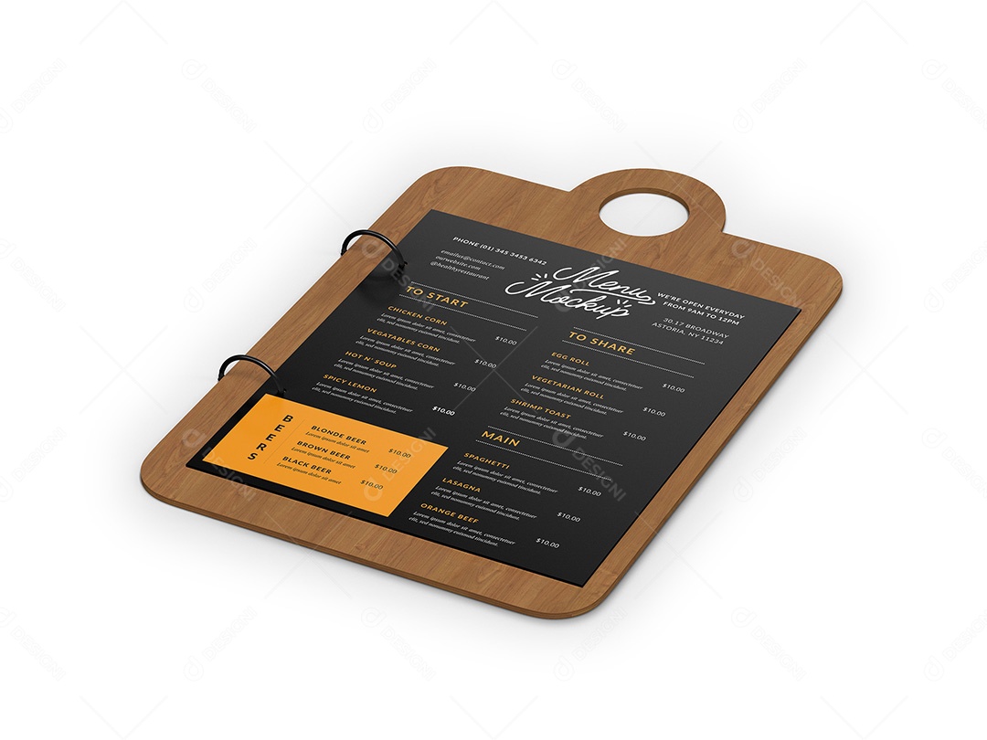 Menu Mockup PSD Editável