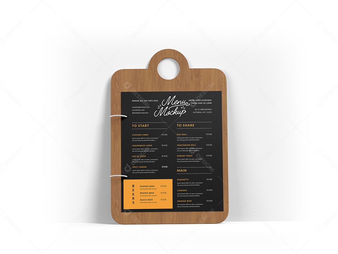 Mockup Menu PSD Editável