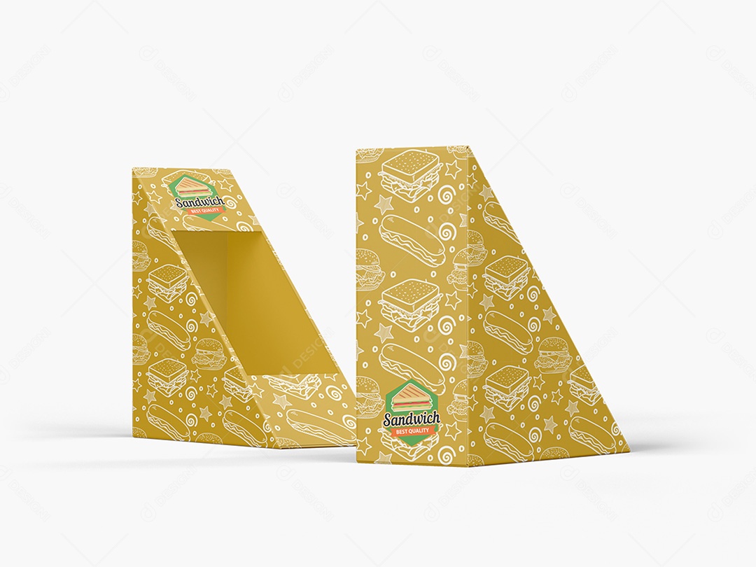 Caixa para Sanduíche Mockup PSD Editável