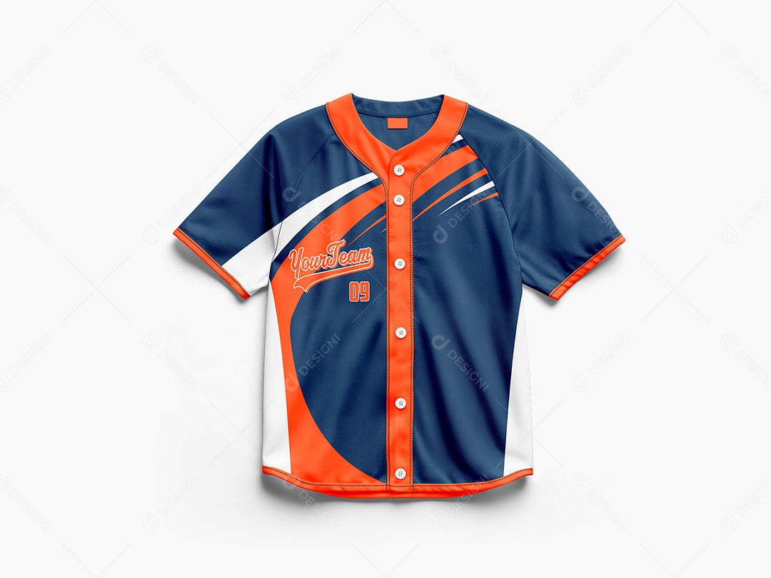 Camiseta de Baseball Mockup PSD Editável
