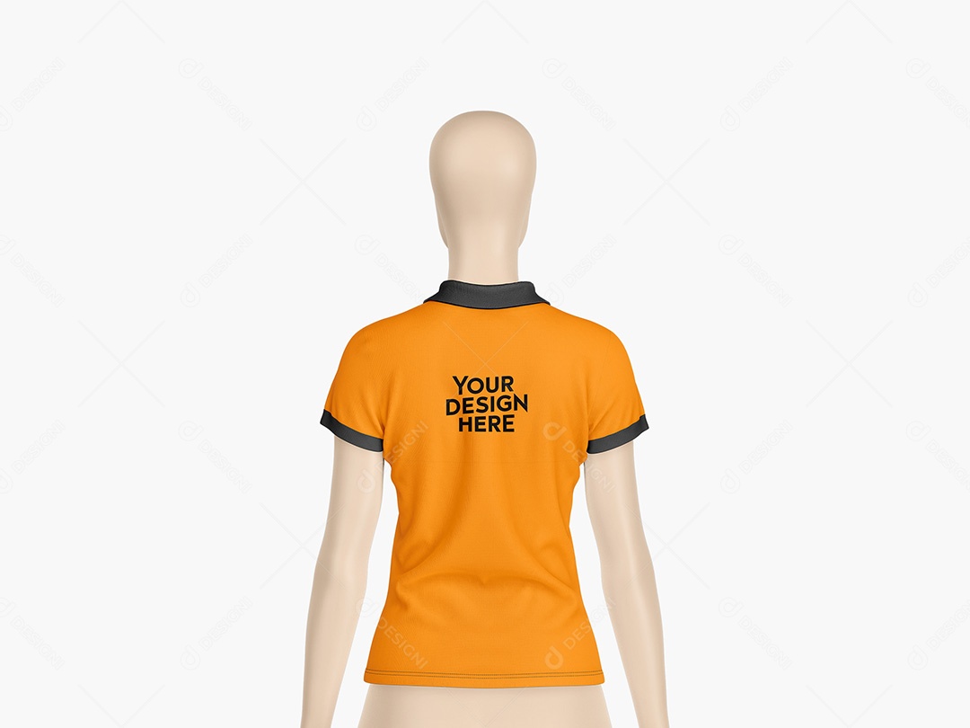 Camiseta Polo com Manequim Mockup PSD Editável