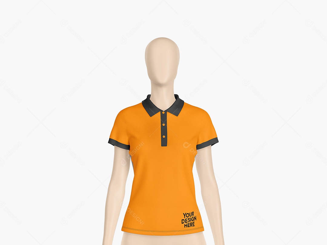 Camiseta Polo com Manequim Mockup PSD Editável