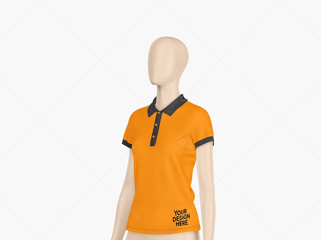 Camiseta Polo com Manequim Mockup PSD Editável