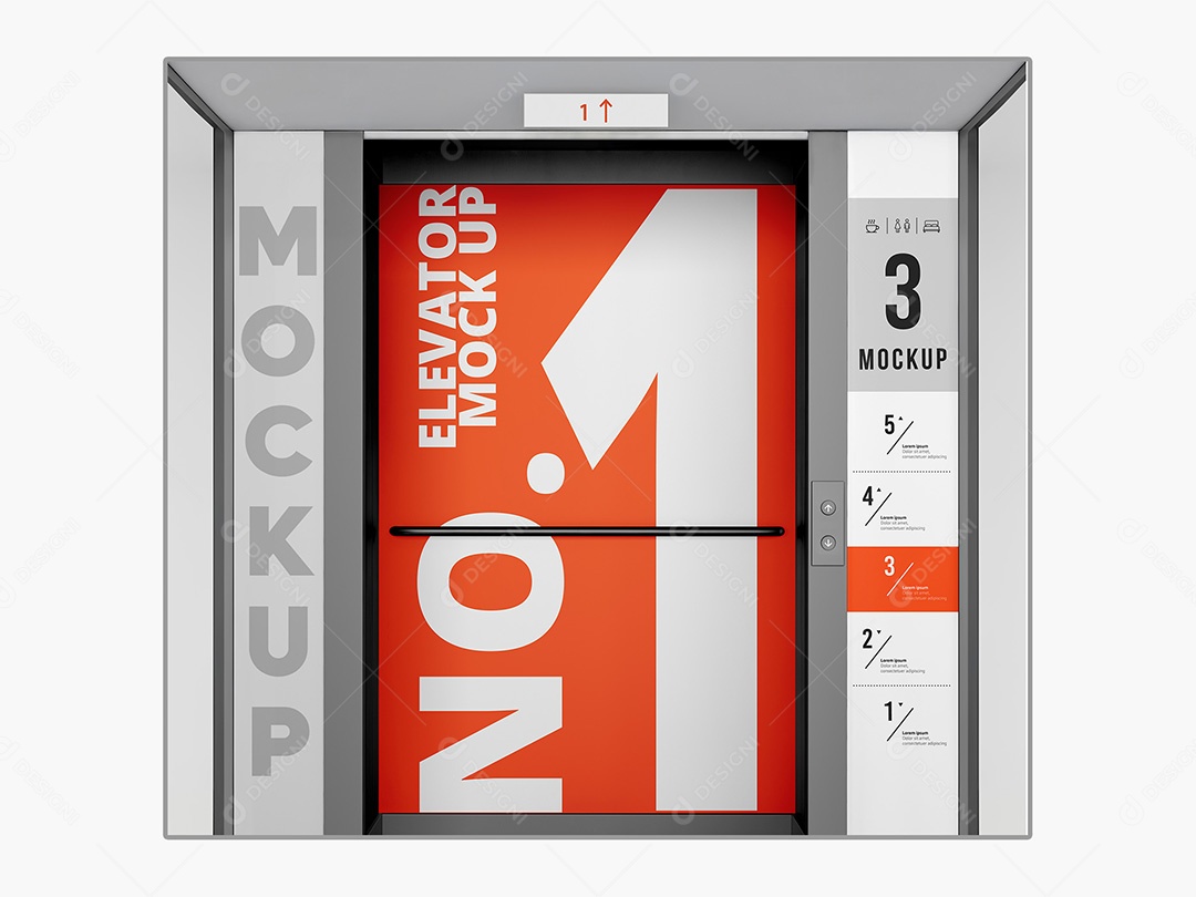 Elevador Mockup PSD Editável