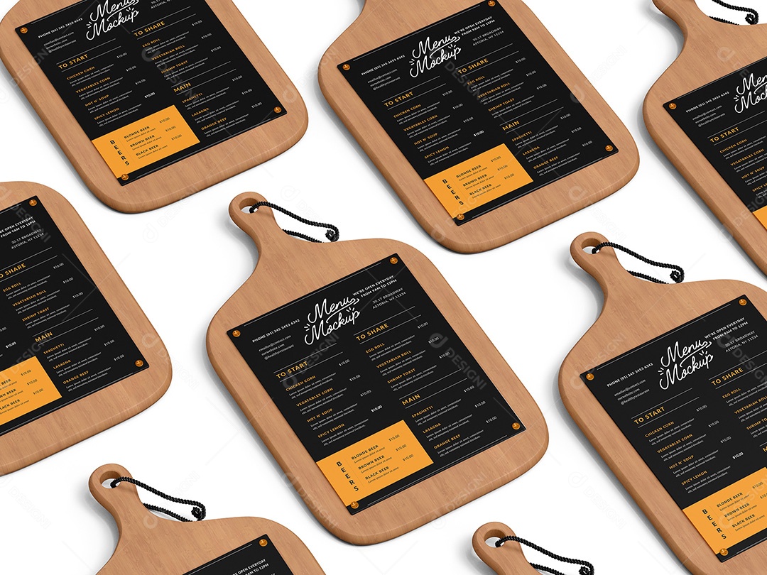 Menu Mockup PSD Editável