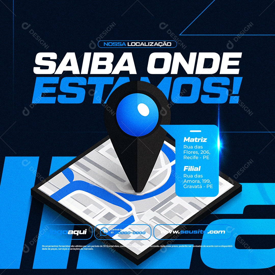 Assistência Técnica de Computador Saiba Onde Estamos Social Media PSD Editável