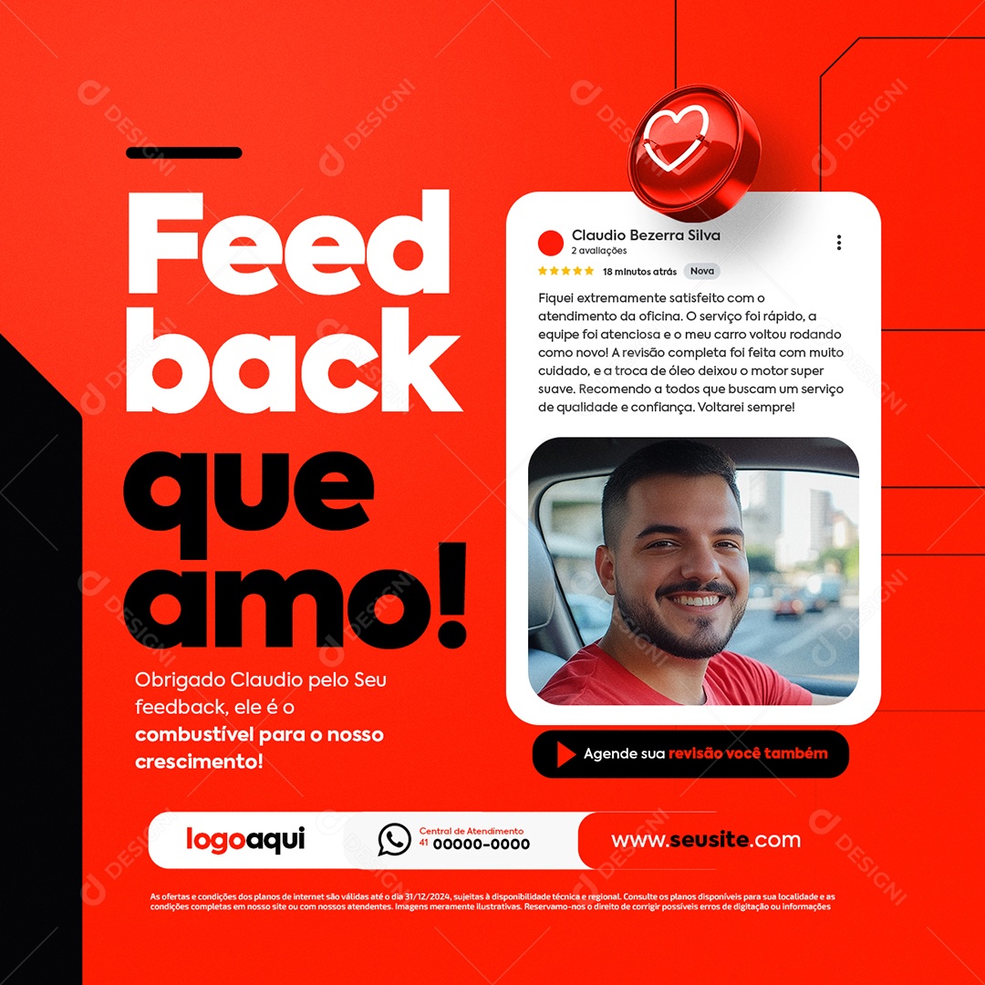 Autopeças Feedback Que Amo Social Media PSD Editável