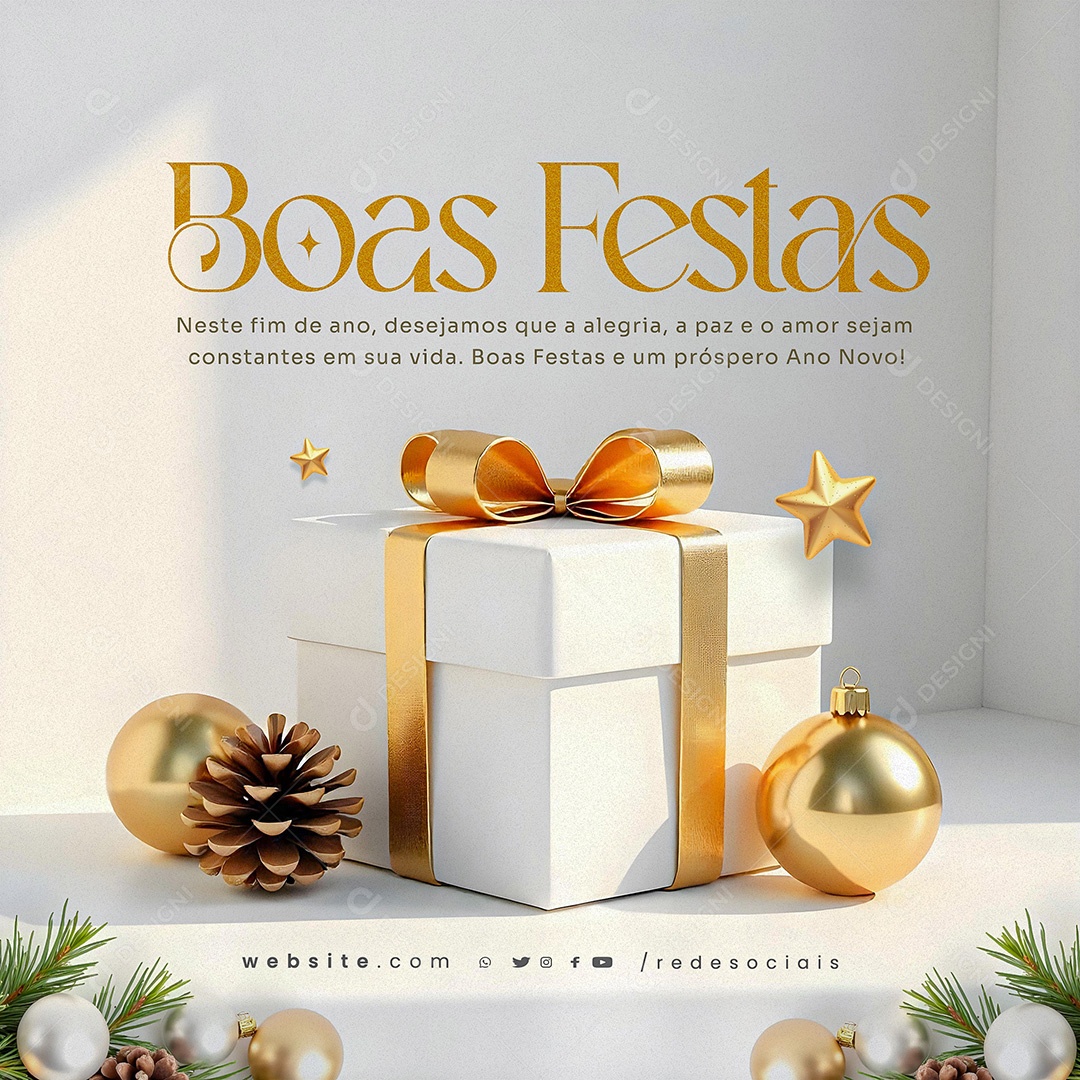 Feliz Natal Boas Festas 25 de Dezembro Social media PSD Editável