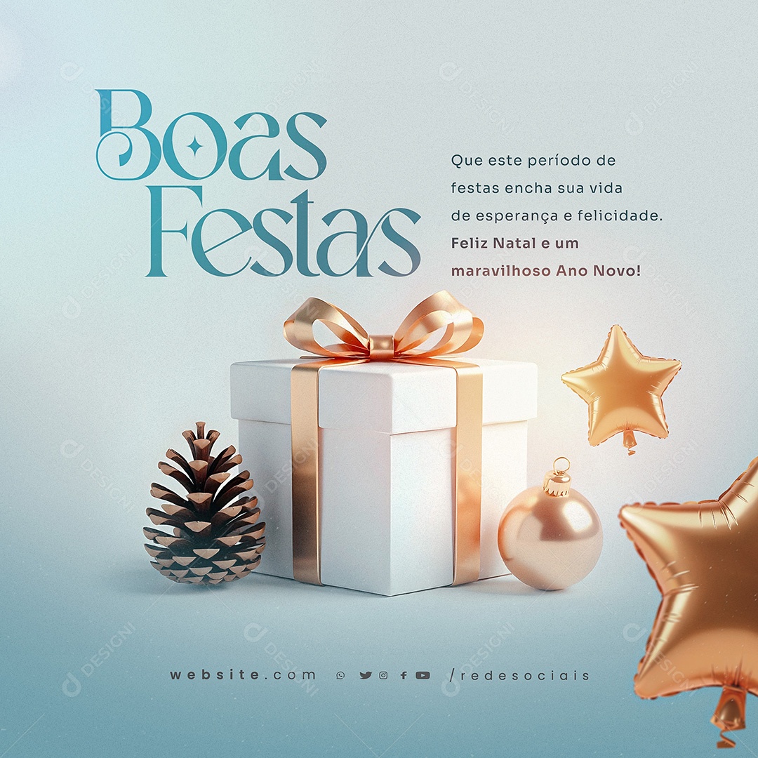 Feliz Natal Boas Festas 25 de Dezembro Social media PSD Editável
