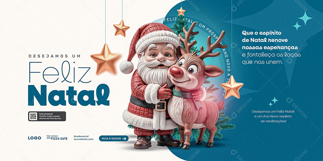 Banner Feliz Natal 25 de Dezembro Social media PSD Editável