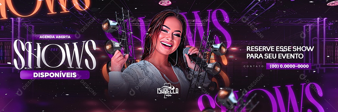 Carrossel Flyer Agenda Aberta Shows Isabella Lima Social Media PSD Editável