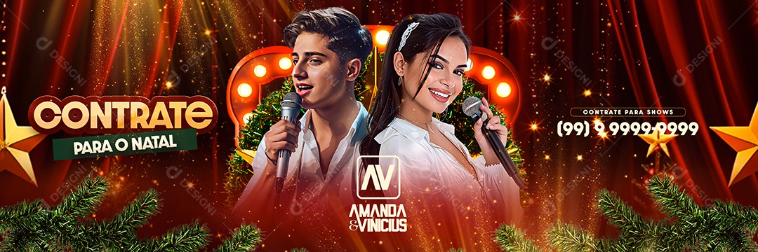 Carrossel Flyer Natalino Contrate para o Natal Social Media PSD Editável