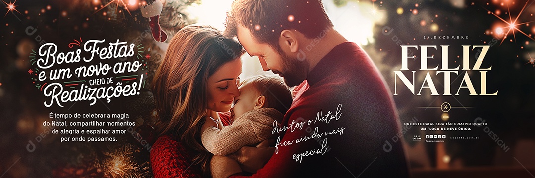 Carrossel Feliz Natal 25 de Dezembro Boas Festas e Um Novo Ano Social Media PSD Editável