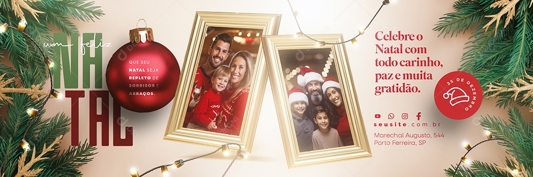 Carrossel Um Feliz Natal 25 de Dezembro Celebre o Natal Social Media PSD Editável