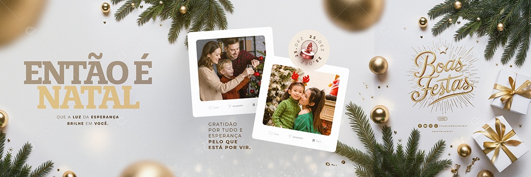 Carrossel Feliz Natal Boas Festas Gratidão Social Media PSD Editável