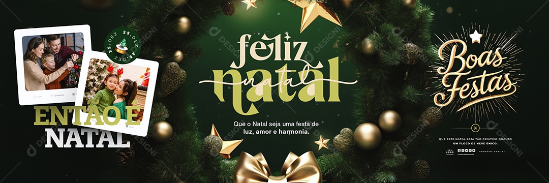 Carrossel Feliz Natal Boas Festas Social Media PSD Editável