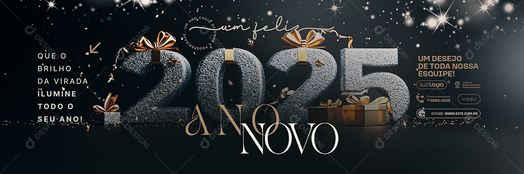 Carrossel Um Feliz 2025 Ano Novo Social Media PSD Editável