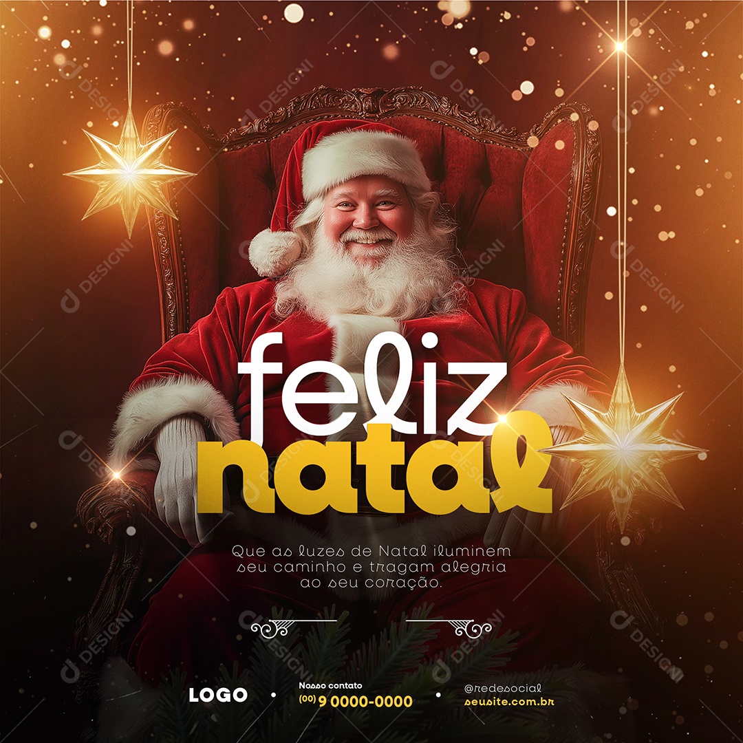 Feliz Natal 25 de Dezembro Social Media PSD Editável