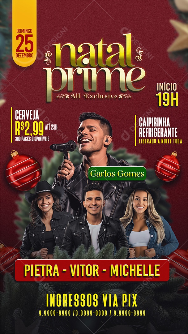 Story Flyer Shows de Natal Social Media PSD Editável
