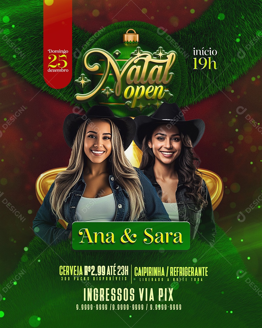 Flyer Shows de Natal Open Social Media PSD Editável