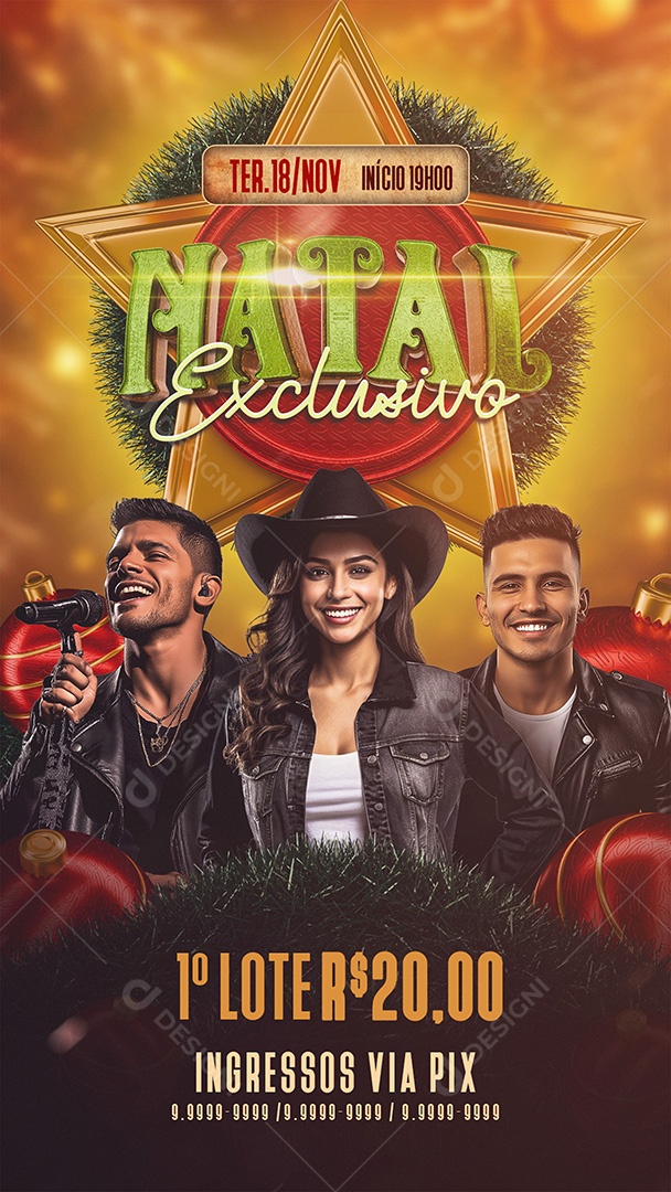 Story Flyer Shows de Natal Exclusivo Social Media PSD Editável