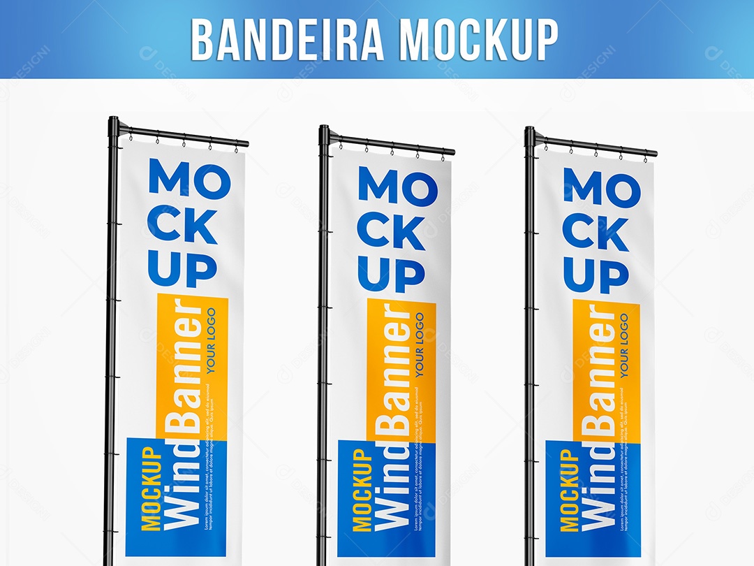 Bandeira do Pólo Mockup PSD Editável