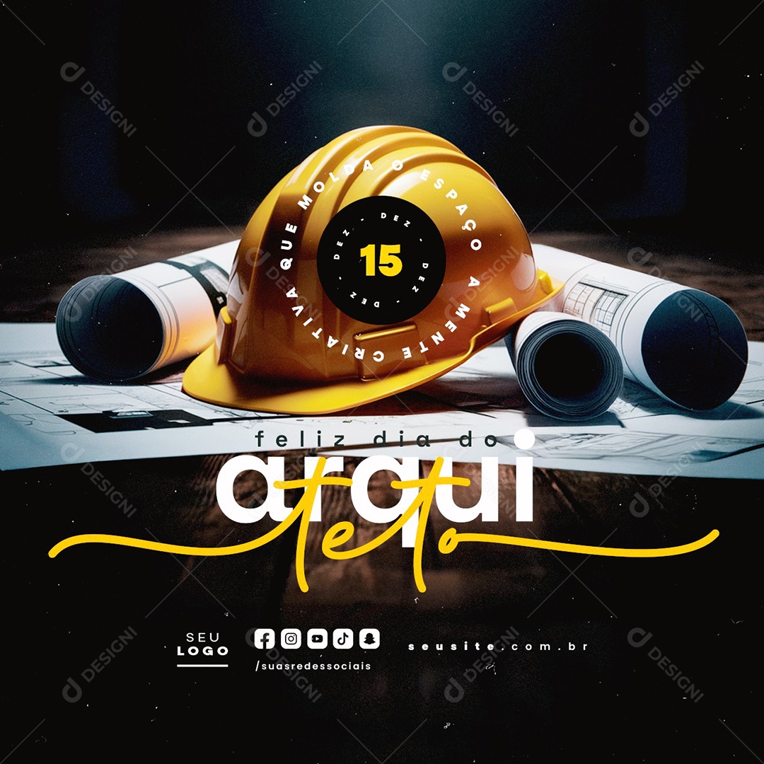 Feliz Dia do Arquiteto 15 de Dezembro Social Media PSD Editável