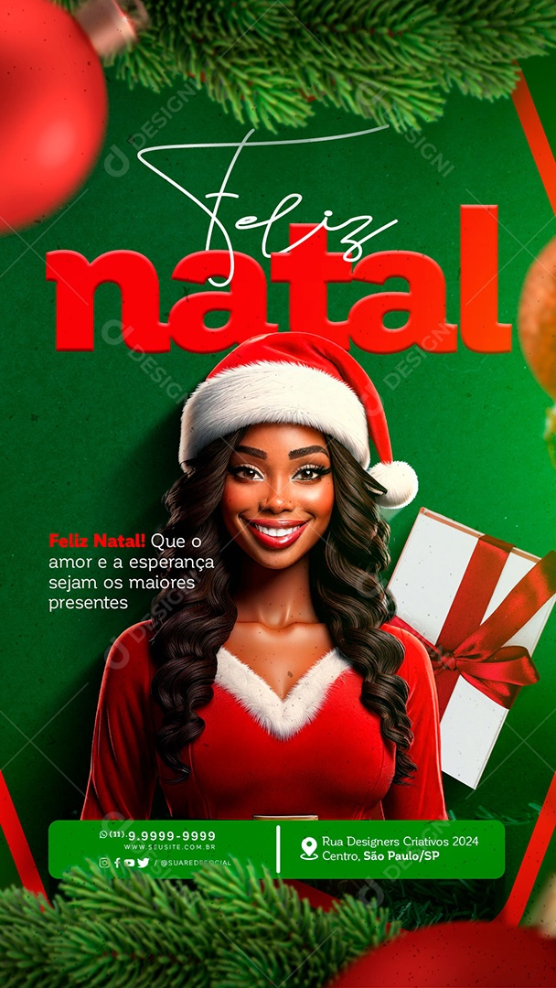 Story Feliz Natal 25 de Dezembro Social Media PSD Editável